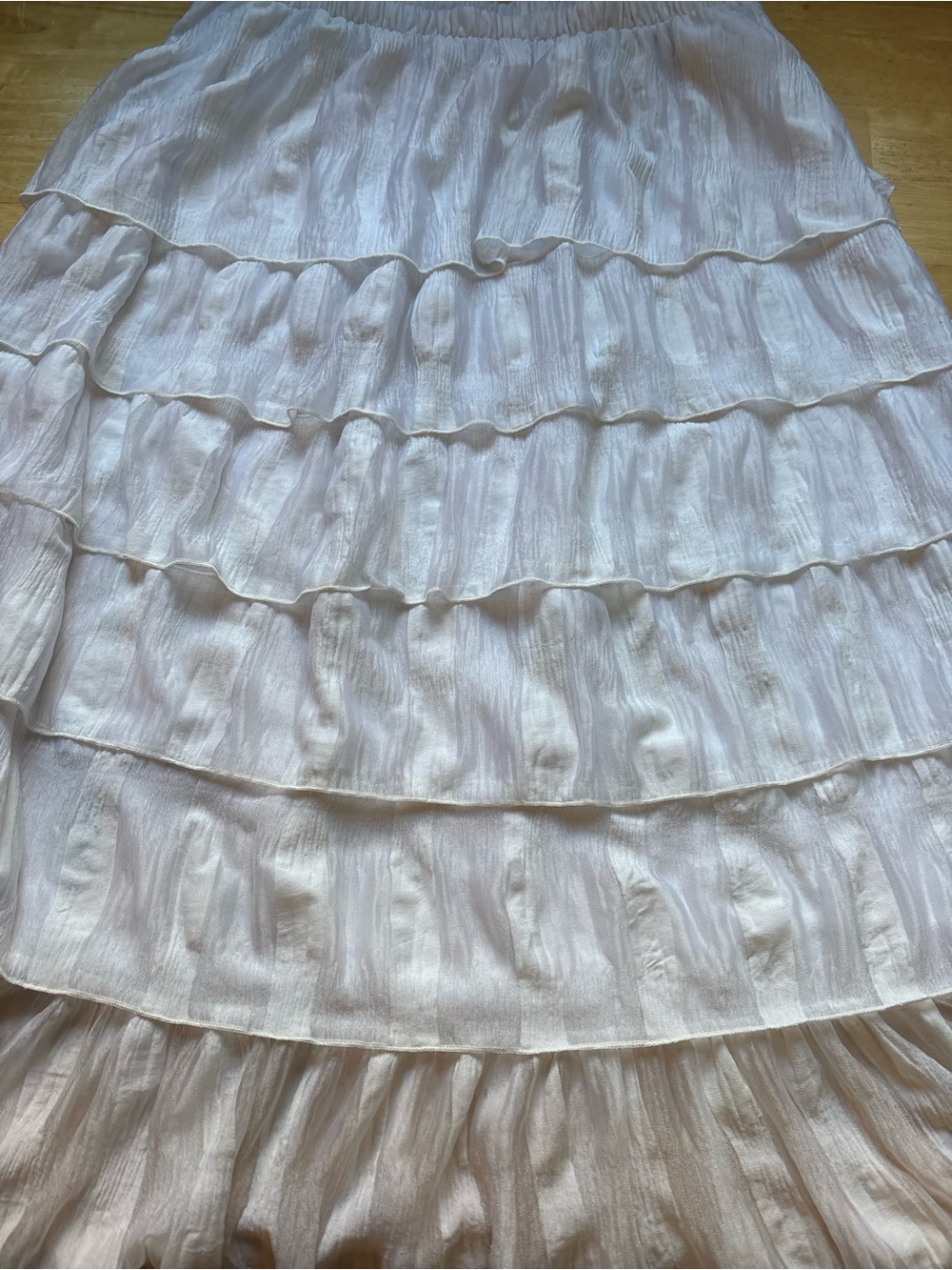 White Tiered Ruffle Maxi Skirt